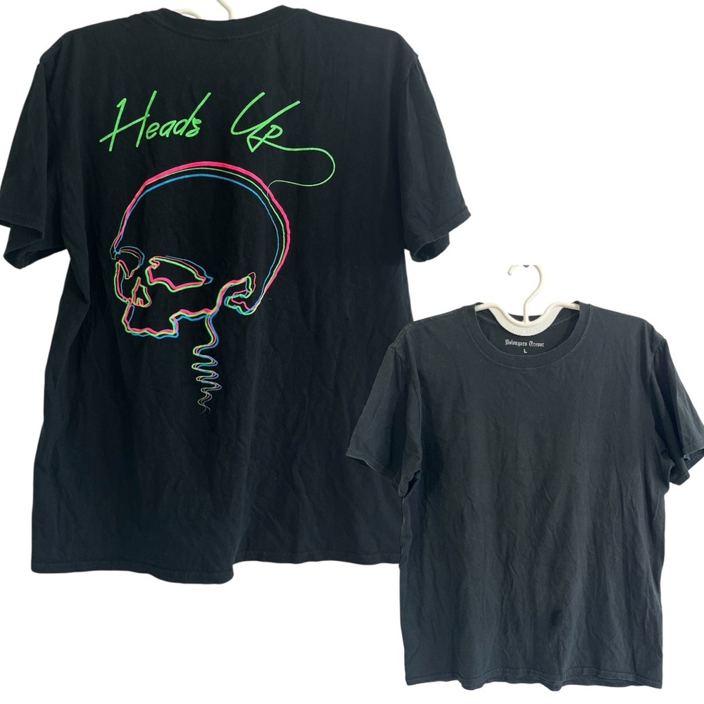 Bolongaro Trevor Heads Up Tee Black Cotton SS Large